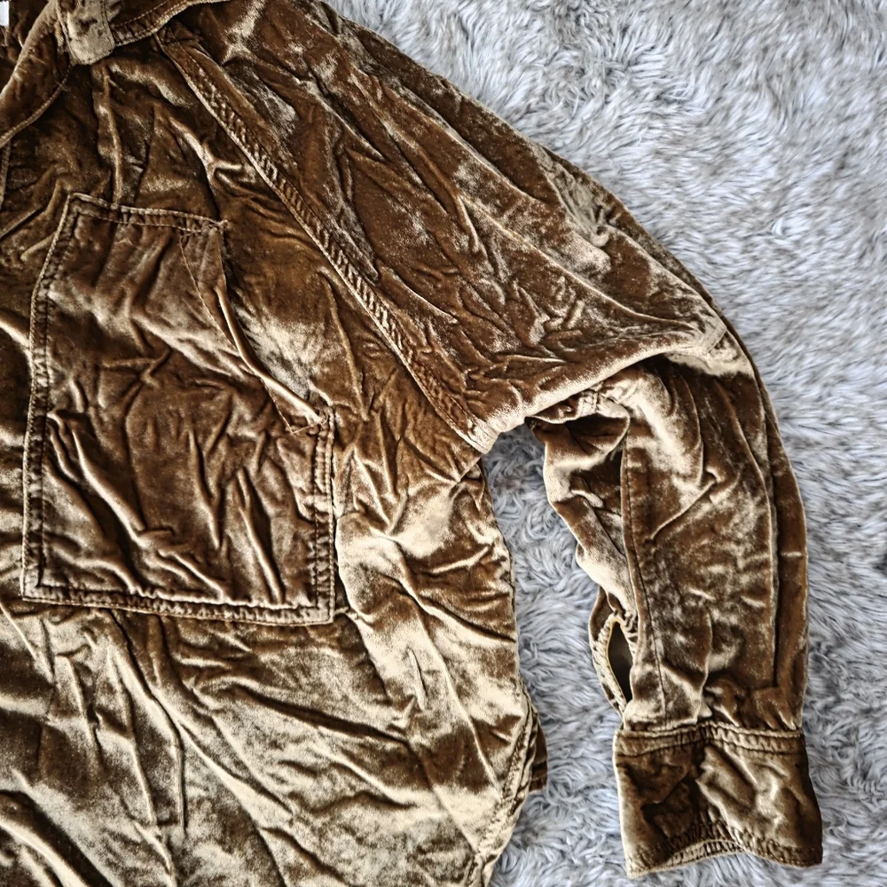 Free People We The‎ Free Night Skies Velvet Top Gold